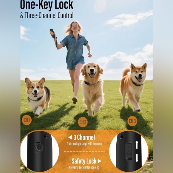 NIB- Rechargeable Dog Training Collar with Remote - Pink Collar - Picture 7 of 8